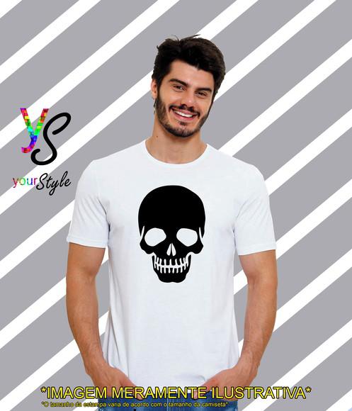 Camiseta Caveira Silhueta branca adulto no Elo7 | Bem Bolado