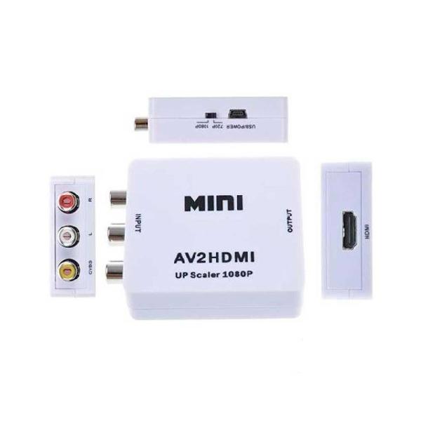 Conversor mini de hdmi para av (rca) vídeo 1080p com audio