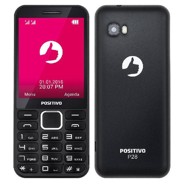 Celular positivo p28 dual idoso sim 24 mb preto 32 mb ram