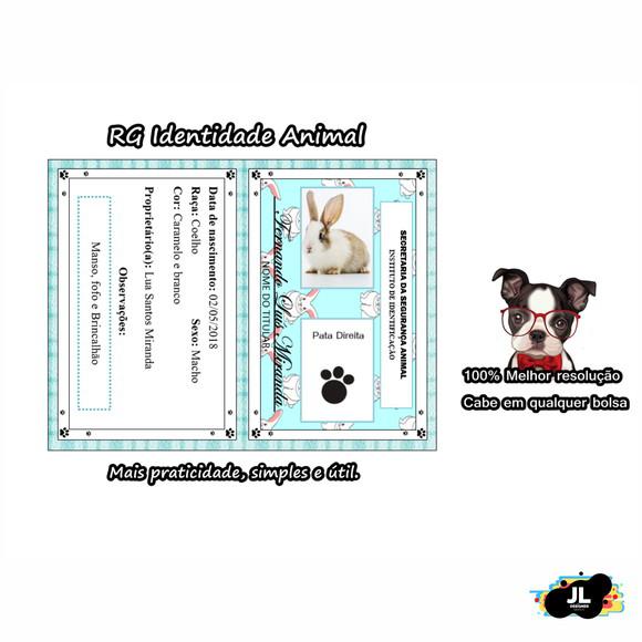 Rg identidade coelho pet animal - personalizada no elo7 | jl