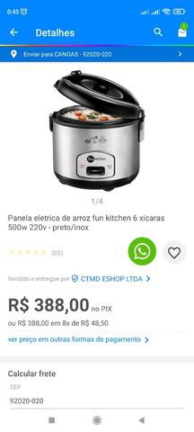 Panela de arroz 3l elétrica inox 500w 220v 6 xícaras nova