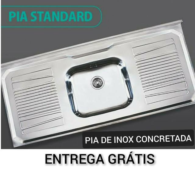 Pia de cozinha inox concretadas PRONTA ENTREGA