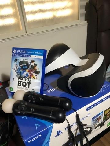 PlayStation VR PS4 com bastões move - Seminovo - Tondin Games