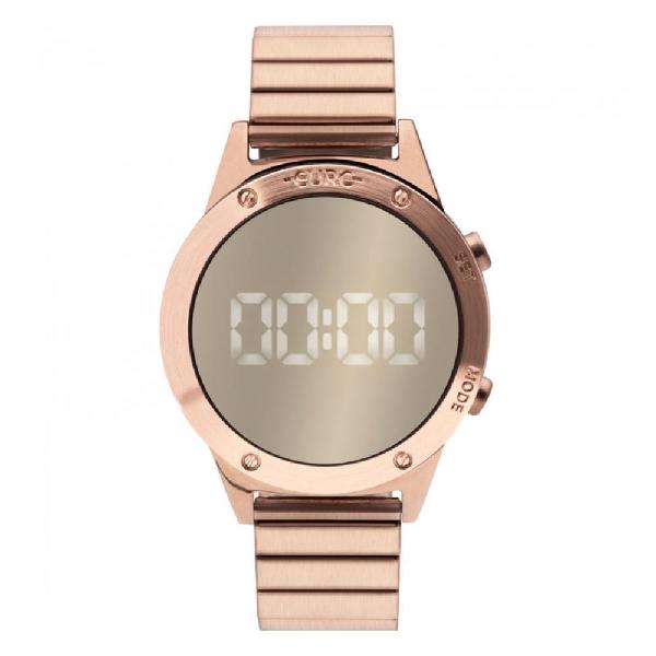 Relogio digital feminino euro fashion fit espelhado rose