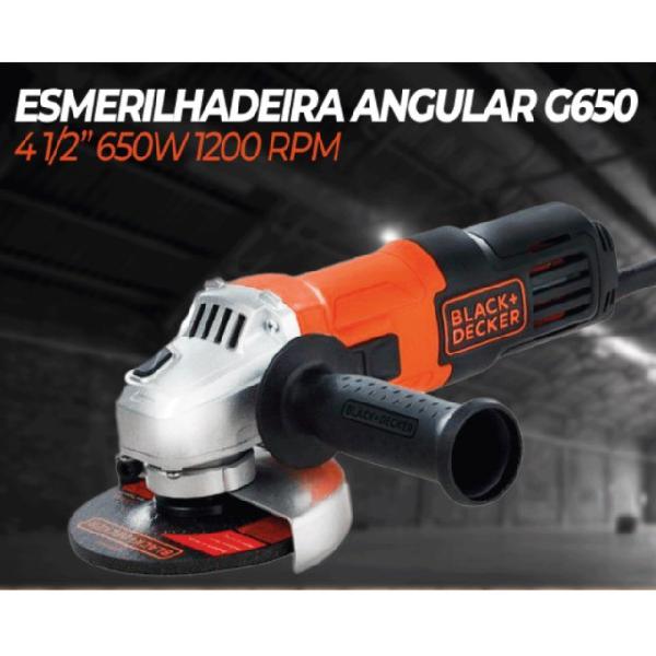 Esmerilhadeira angular lixadeira 4.1/2 650w black &amp; decker