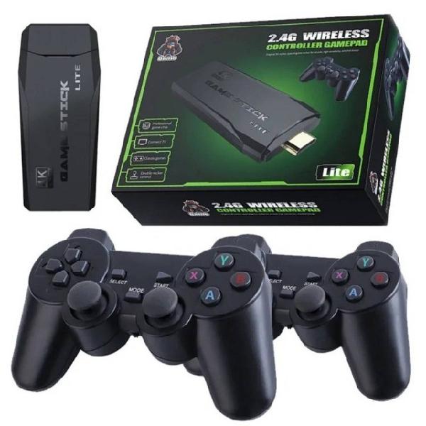 Vídeo Game Retro Console Stick Box 4k 2 Controles Sem Fio