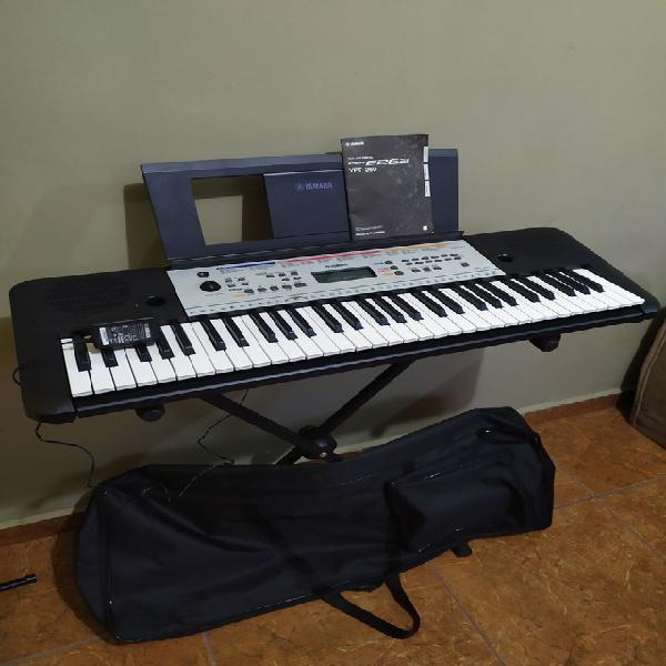 Teclado yamaha ypt-260, 61 teclas, com todos acessórios!