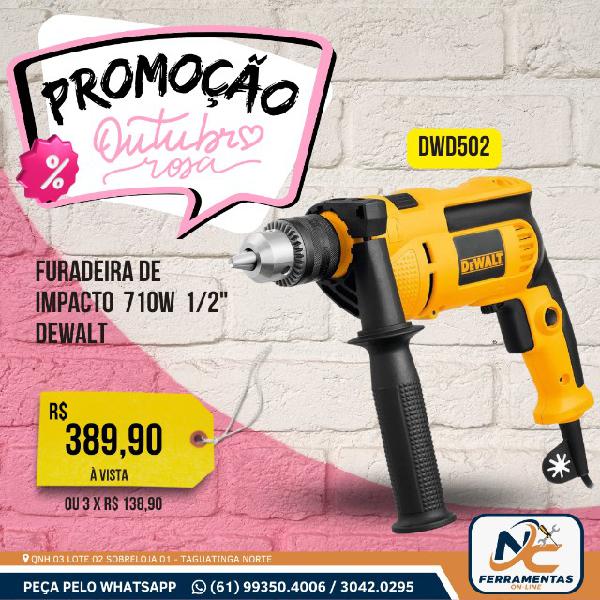 Furadeira de Impacto 1/2 POL 7100W DW502 Dewlt