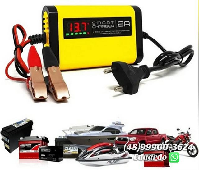 Carregador Fonte P/ Baterias 12v/2ah Portatil Carro Moto Jet