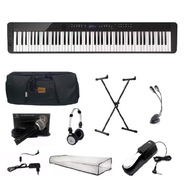 Kit Mãe Piano Casio Privia PX-S3000 Preto Completo Loja