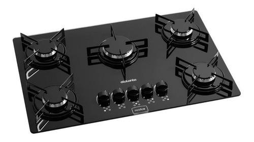 Fogão cooktop gás realce atalanta 5 bocas preto 127v/220v