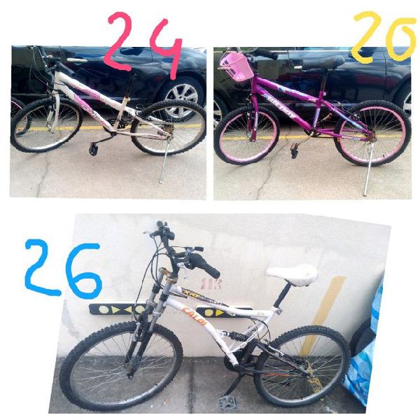 Bike caloi full suspension 26, bike aro 24,bike aro 20