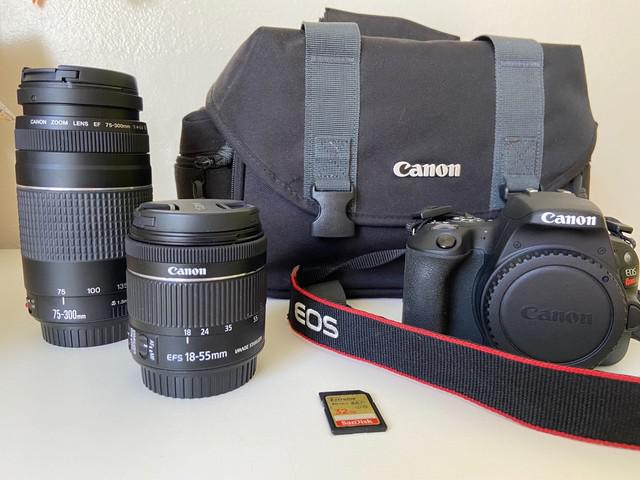 Canon sl2 rebel + lente + sd + bag