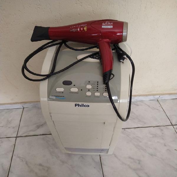 Climatizador Philco + secador gama + impressora HP (parou de