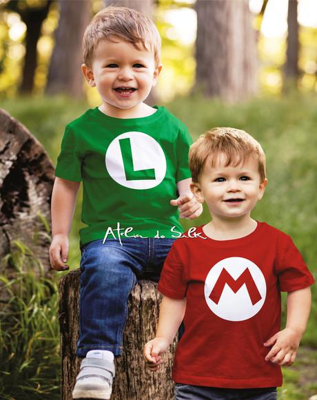 Kit 2 camisetas super mario e luigi | elo7 produtos