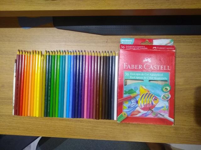 Lápis faber castell aquarelável 36 cores seminovo