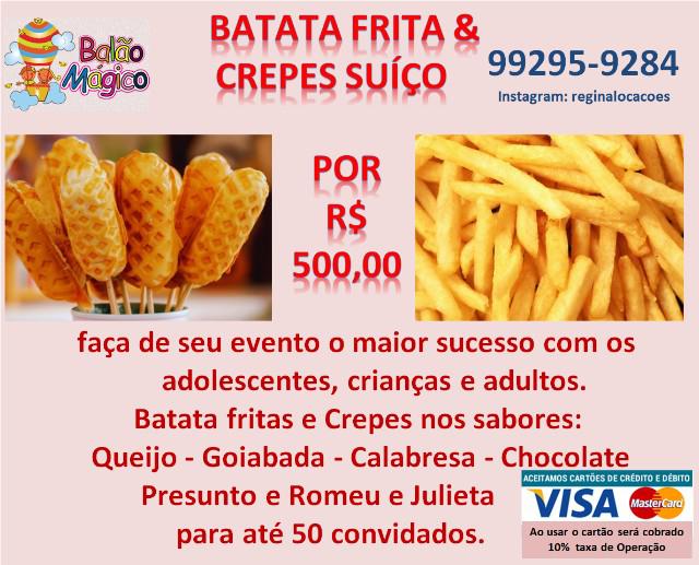 Festas de 15 anos ou além com batata frita e crepe suíço