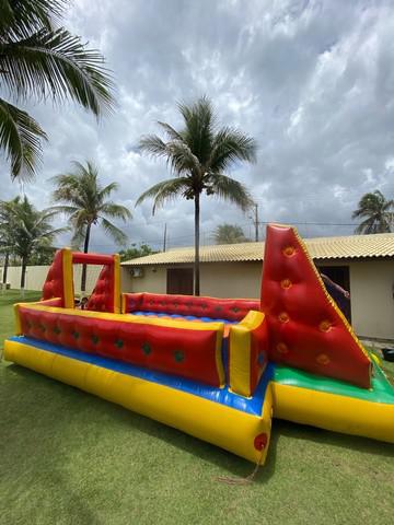 Tobogã futebol de sabão cama elástica barraquinhas de