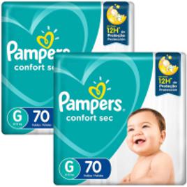 2 pacotes fralda pampers confort sec giga tam g - 70