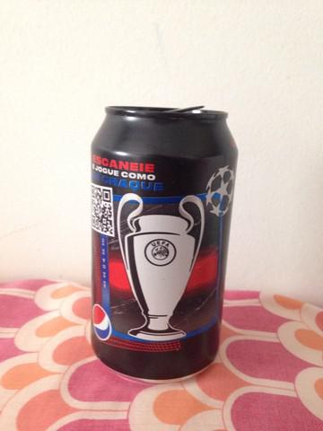 Lata pepsi black champions league 350ml vazia ler tudo