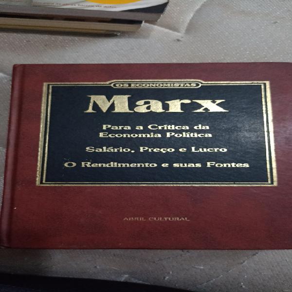 Livro: karl marx, para a crítica da economia política