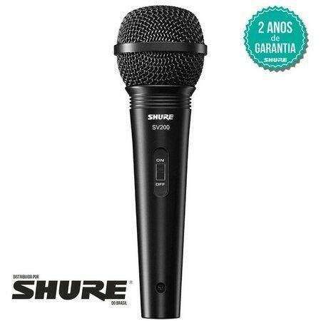 Microfone shure dinâmico sv200, karaoke, voz principal