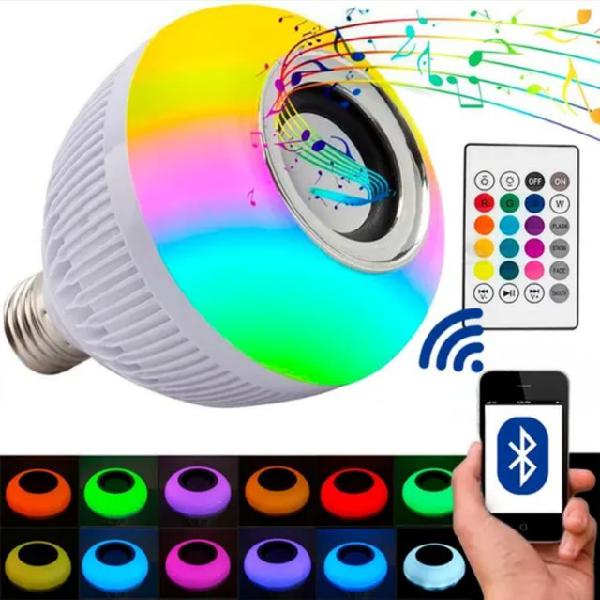 Lampada luz led rgb bluetooth música caixa som festa musica