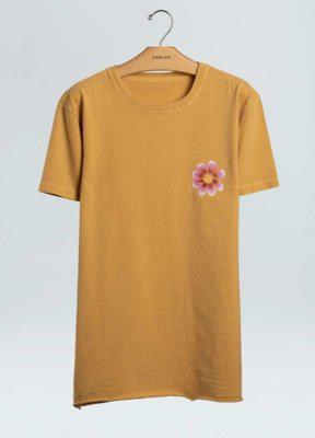 T shirt osklen double flower-amarelo/quente