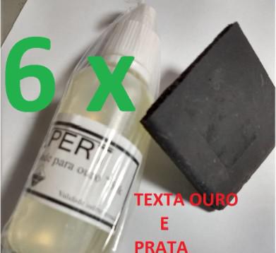 Kit 6 teste de ouro e prata 30 ml e mais 6 pedras 38 mm x 38