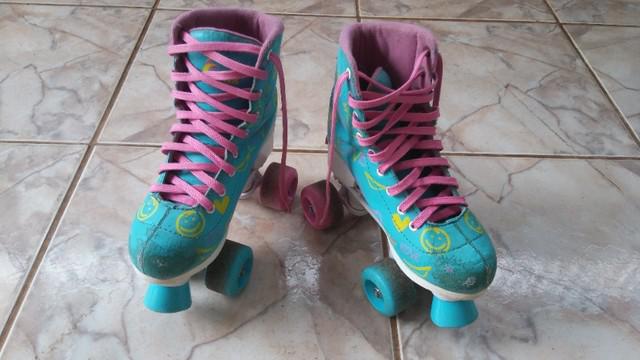 Patins Infantil Quad Roller Glitter 4 Rodas Ajustável 31 ao