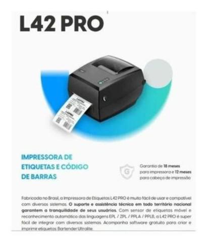 Impressora De Etiquetas Térmica Elgin L42 Pro C/ Bartender