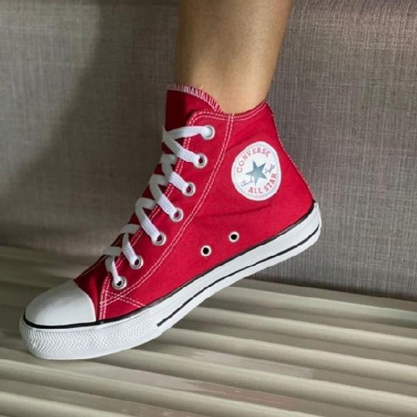 All star vermelho cano longo feminino e masculino