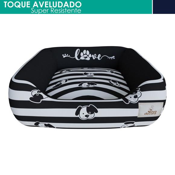 Caminha para cachorro preto love pet aveludado 60x60 | elo7