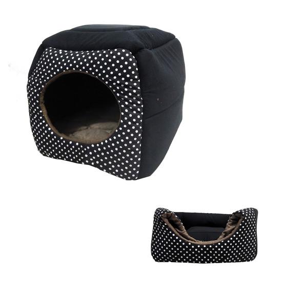 Mini cama toca para cachorro gato 2 em 1 preto p - simba dog