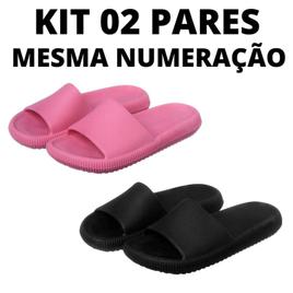 Kit 2 pares Chinelo Feminino Slide Nuvem Anatômico Confort