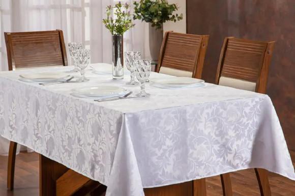 Toalha De Mesa De 8 Lugares Tecido Jacquard Retangular |