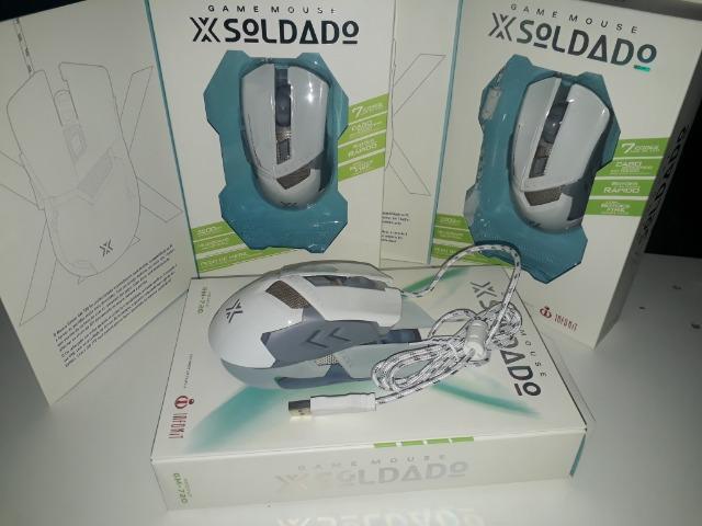 Mouse Gamer 7D Led Rgb 3200 Dpi X Soldado GM-720 Branco