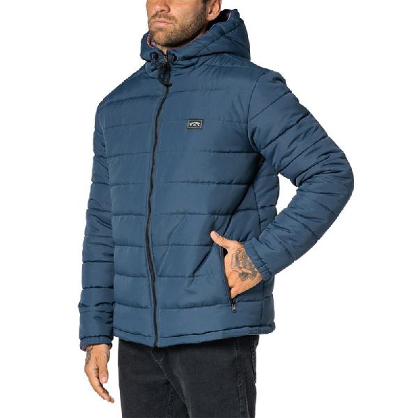 Jaqueta dupla face billabong puffer flannel blue - surf