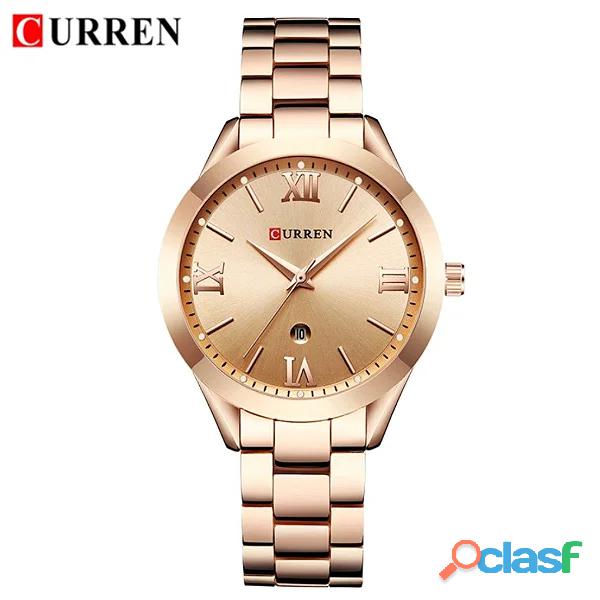 Relógio curren feminino com pulseira de aço