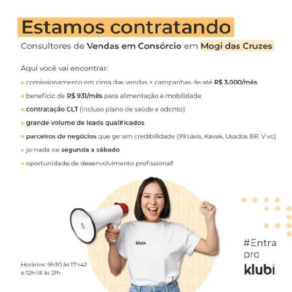 Consultor Comercial - Vendas de Consórcio