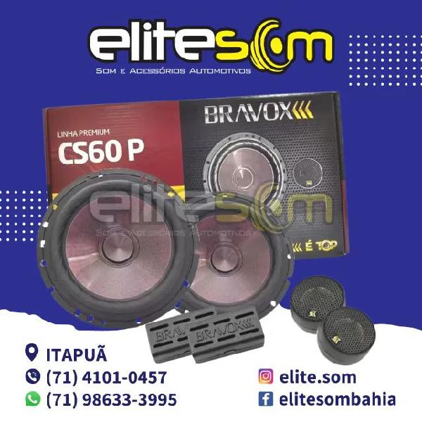 Kit 2 Vias Bravox Alto-Falantes 6 pol. + Tweeters 120WRms na