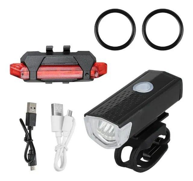 Kit lanterna e farol sinalizador bike bicicleta