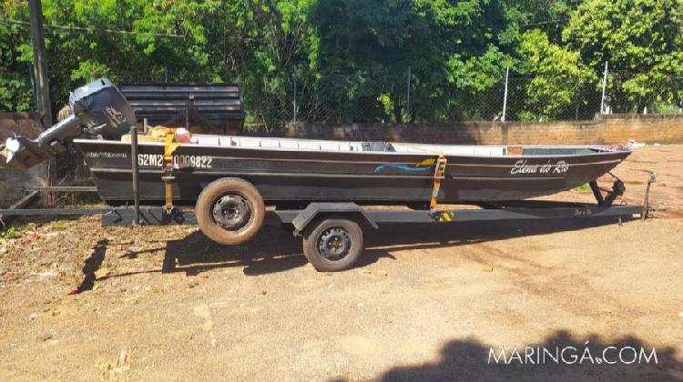 Vendo barco motor e carreta traia completa