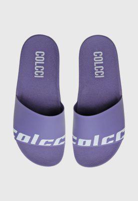 Chinelo Slide Colcci Logo Roxo