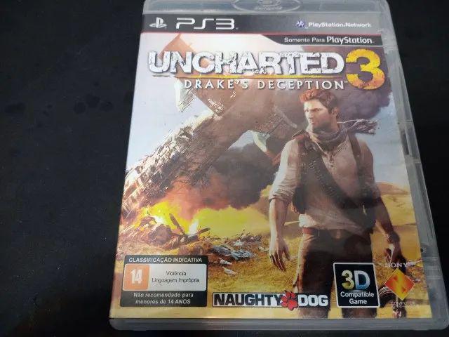 Jogo uncharted 3 drakes deception ps3 mídia física