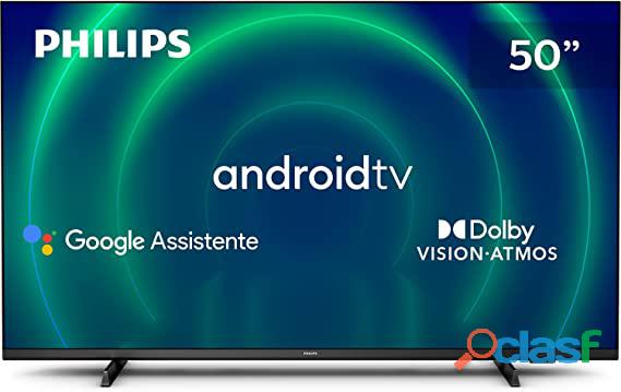 PHILIPS Android TV 50" 4K 50PUG7406/78, Google Assistant Built in, Comando de Voz, Dolby Vision/Atmo