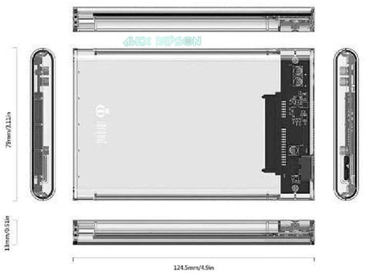 Case para hd ssd e sata de notebook