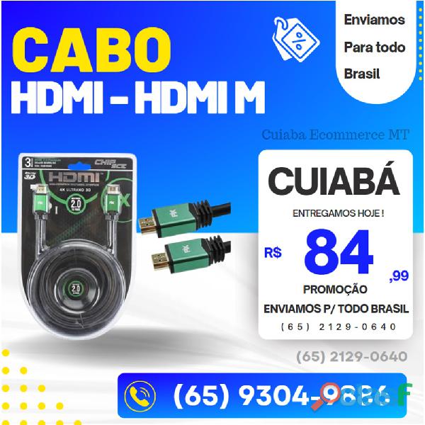 Cabo hdmi macho x macho 2.0 4k premium 3,0 metros