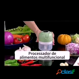 Mini Processador Elétrico Moedor Carne Vegetais Alho Fruta Amendoim Recarregável USB 250ml