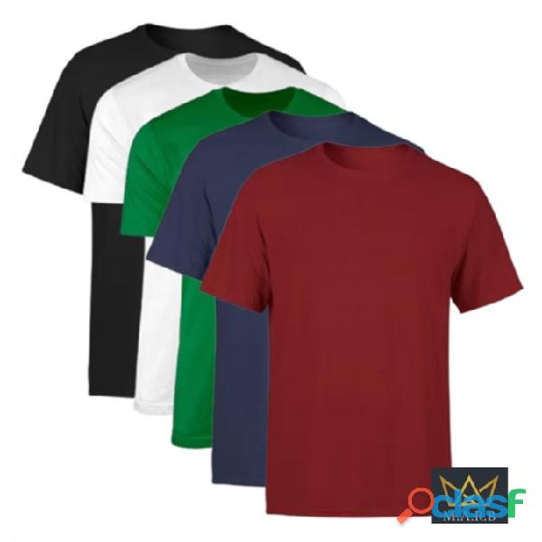 CAMISETA MASCULINA PRETA, BRANCA, MARINHO BORDO, VERDE LISA BÁSICA